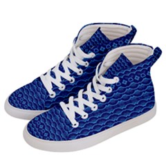 Cobalt Blue  Men s Hi-top Skate Sneakers by SpinnyChairDesigns