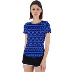Cobalt Blue  Back Cut Out Sport Tee by SpinnyChairDesigns