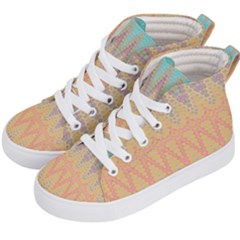 Boho Pastel Colors Kids  Hi-top Skate Sneakers by SpinnyChairDesigns