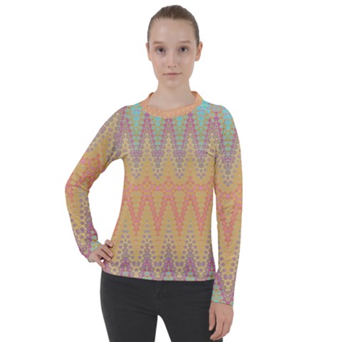 Boho Pastel Colors Women s Pique Long Sleeve Tee by SpinnyChairDesigns