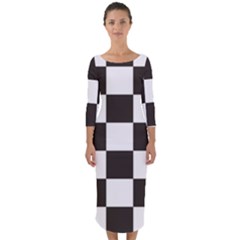 Chequered Flag Quarter Sleeve Midi Bodycon Dress by abbeyz71