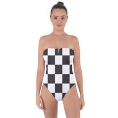Chequered Flag Tie Back One Piece Swimsuit by abbeyz71