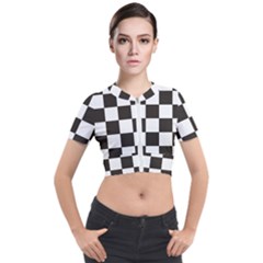 Chequered Flag Short Sleeve Cropped Jacket by abbeyz71