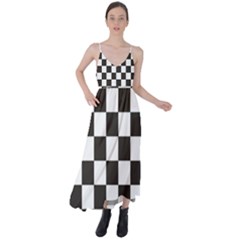 Chequered Flag Tie Back Maxi Dress