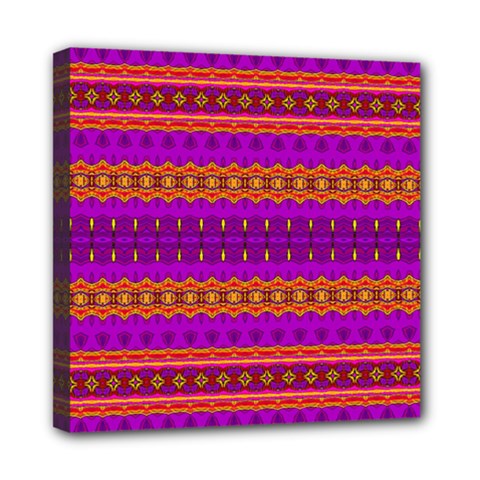 Boho Magenta And Gold Mini Canvas 8  X 8  (stretched) by SpinnyChairDesigns