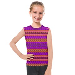 Boho Magenta And Gold Kids  Mesh Tank Top by SpinnyChairDesigns