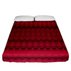 Crimson Red Pattern Fitted Sheet (queen Size) by SpinnyChairDesigns