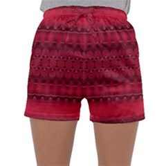 Crimson Red Pattern Sleepwear Shorts by SpinnyChairDesigns