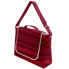 Crimson Red Pattern Box Up Messenger Bag by SpinnyChairDesigns