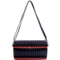 Boho Orange Black Removable Strap Clutch Bag