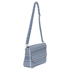 Boho Faded Blue Grey Shoulder Bag With Back Zipper by SpinnyChairDesigns