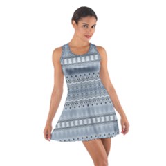 Boho Faded Blue Grey Cotton Racerback Dress by SpinnyChairDesigns