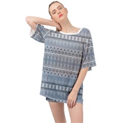 Boho Faded Blue Grey Oversized Chiffon Top by SpinnyChairDesigns