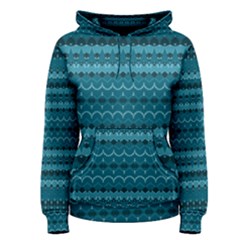 Boho Teal Pattern Women s Pullover Hoodie by SpinnyChairDesigns