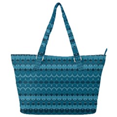 Boho Teal Pattern Full Print Shoulder Bag by SpinnyChairDesigns