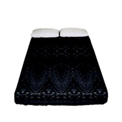 Boho Black And Silver Fitted Sheet (full/ Double Size) by SpinnyChairDesigns
