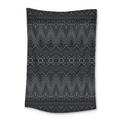 Boho Black And Silver Small Tapestry by SpinnyChairDesigns