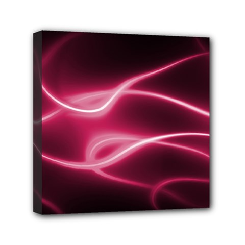 Neon Pink Glow Mini Canvas 6  X 6  (stretched) by SpinnyChairDesigns