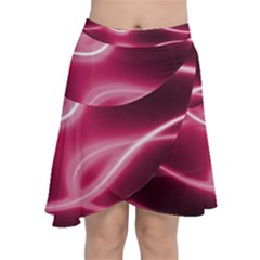 Neon Pink Glow Chiffon Wrap Front Skirt by SpinnyChairDesigns