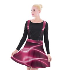 Neon Pink Glow Suspender Skater Skirt by SpinnyChairDesigns