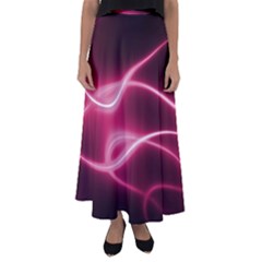 Neon Pink Glow Flared Maxi Skirt by SpinnyChairDesigns