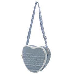 Boho Faded Blue Stripes Heart Shoulder Bag by SpinnyChairDesigns