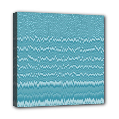 Boho Teal Stripes Mini Canvas 8  X 8  (stretched) by SpinnyChairDesigns