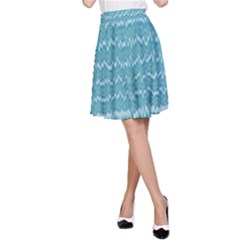 Boho Teal Stripes A-line Skirt by SpinnyChairDesigns