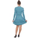 Boho Teal Stripes Long Sleeve Panel Dress View2