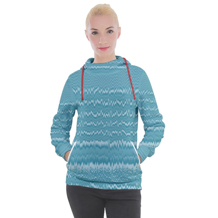 Boho Teal Stripes Women s Hooded Pullover