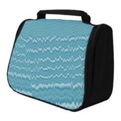 Boho Teal Stripes Full Print Travel Pouch (small) by SpinnyChairDesigns