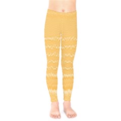 Boho Saffron Yellow Stripes Kids  Leggings by SpinnyChairDesigns