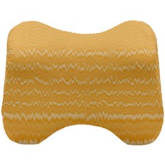 Boho Saffron Yellow Stripes Head Support Cushion by SpinnyChairDesigns