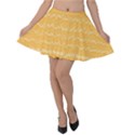 Boho Saffron Yellow Stripes Velvet Skater Skirt View1