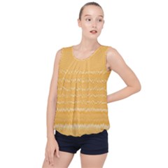 Boho Saffron Yellow Stripes Bubble Hem Chiffon Tank Top by SpinnyChairDesigns