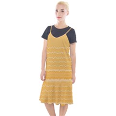 Boho Saffron Yellow Stripes Camis Fishtail Dress by SpinnyChairDesigns