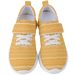 Boho Saffron Yellow Stripes Women s Velcro Strap Shoes by SpinnyChairDesigns