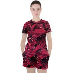 Candy Apple Crimson Red Women s Tee And Shorts Set