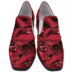 Candy Apple Crimson Red Women Slip On Heel Loafers by SpinnyChairDesigns