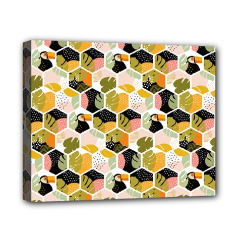 Hexagon Tropical Pattern Canvas 10  X 8  (stretched)