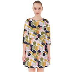 Hexagon Tropical Pattern Smock Dress by designsbymallika