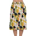 Hexagon Tropical Pattern Velvet Flared Midi Skirt View2