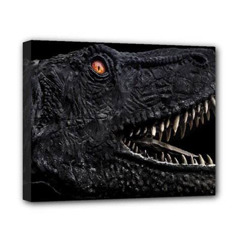 Trex Dinosaur Head Dark Poster Canvas 10  X 8  (stretched)