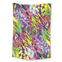 Colorful Jungle Pattern Large Tapestry by SpinnyChairDesigns