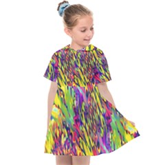 Colorful Jungle Pattern Kids  Sailor Dress by SpinnyChairDesigns