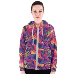 Colorful Boho Abstract Art Women s Zipper Hoodie by SpinnyChairDesigns