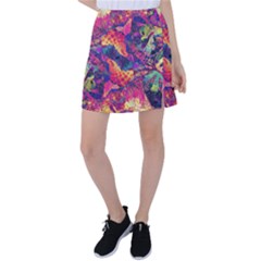 Colorful Boho Abstract Art Tennis Skirt by SpinnyChairDesigns