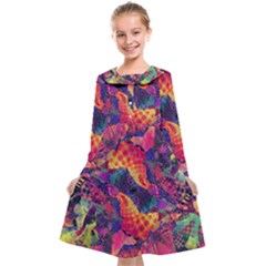 Colorful Boho Abstract Art Kids  Midi Sailor Dress by SpinnyChairDesigns