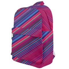 Boho Pink Blue Stripes Classic Backpack by SpinnyChairDesigns