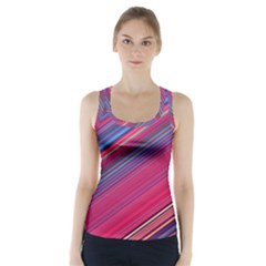 Boho Pink Blue Stripes Racer Back Sports Top by SpinnyChairDesigns